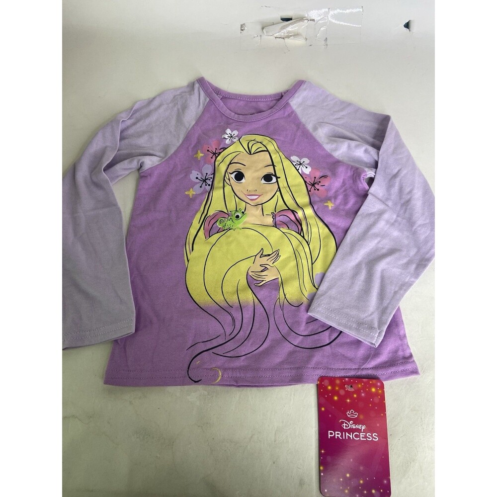 Disney Princess Tangled Rapunzel Purple Long Sleeve T-Shirt Top Girls Size 4